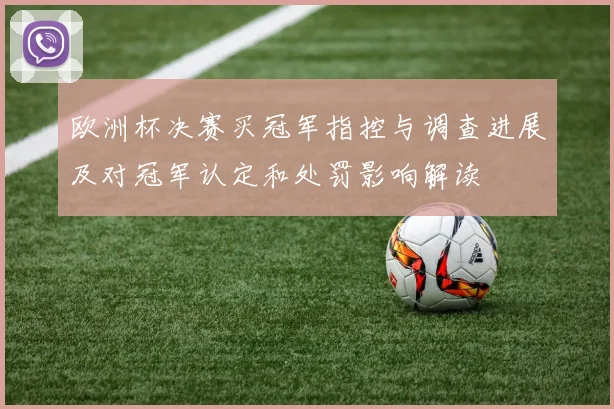 欧洲杯决赛买冠军指控与调查进展及对冠军认定和处罚影响解读